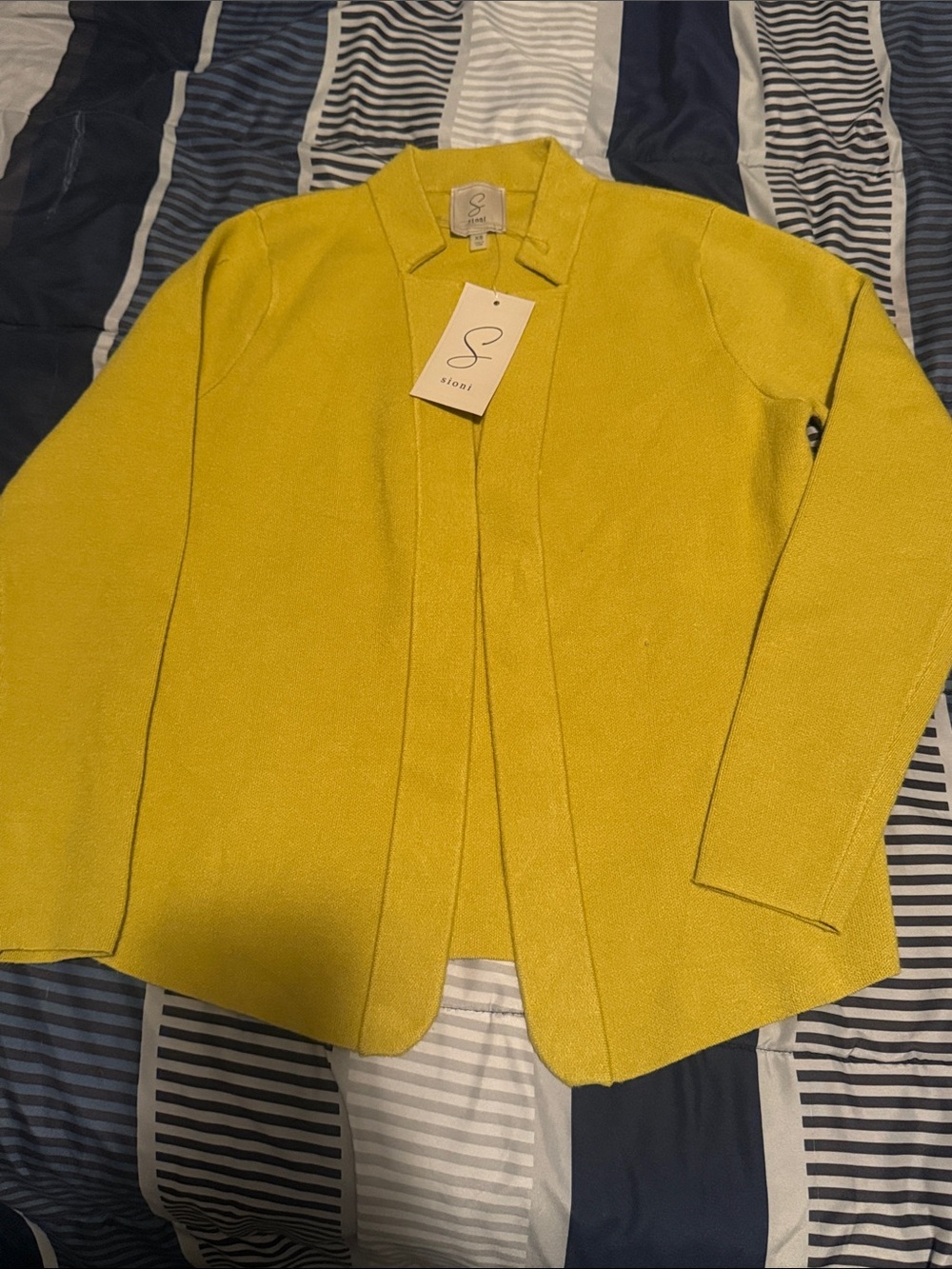 Sioni Yellow Open-Front Women's Cardigan